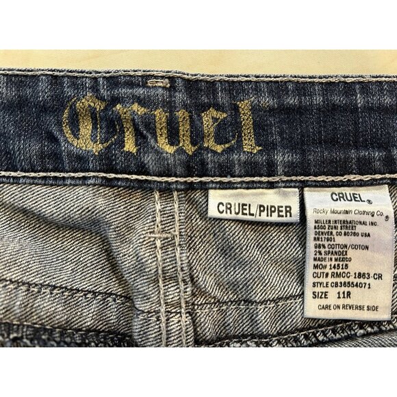 Cruel Girl Piper Bootcut Y2K Jeans Western Zip Pocket Denim Sz 11/12 Long - Picture 2 of 10
